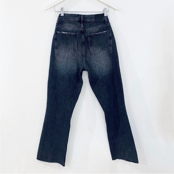 ANINE BING frayed high-rise bootcut jeans in dark gray - Picture 4 of 13